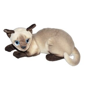 Simulation Siamese Cat Plush Toy Realistic Lifelike Siamese Kitty Blue eyes